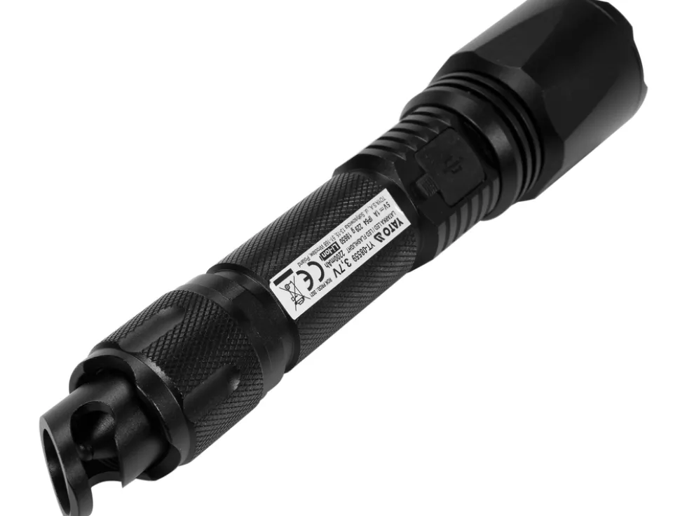 LATARKA AKUMULATOROWA 10W 900LM IP64, LI-ION 3,7V 2200MAH, ZASIĘG: 200M, POWERBANK, ZOOM