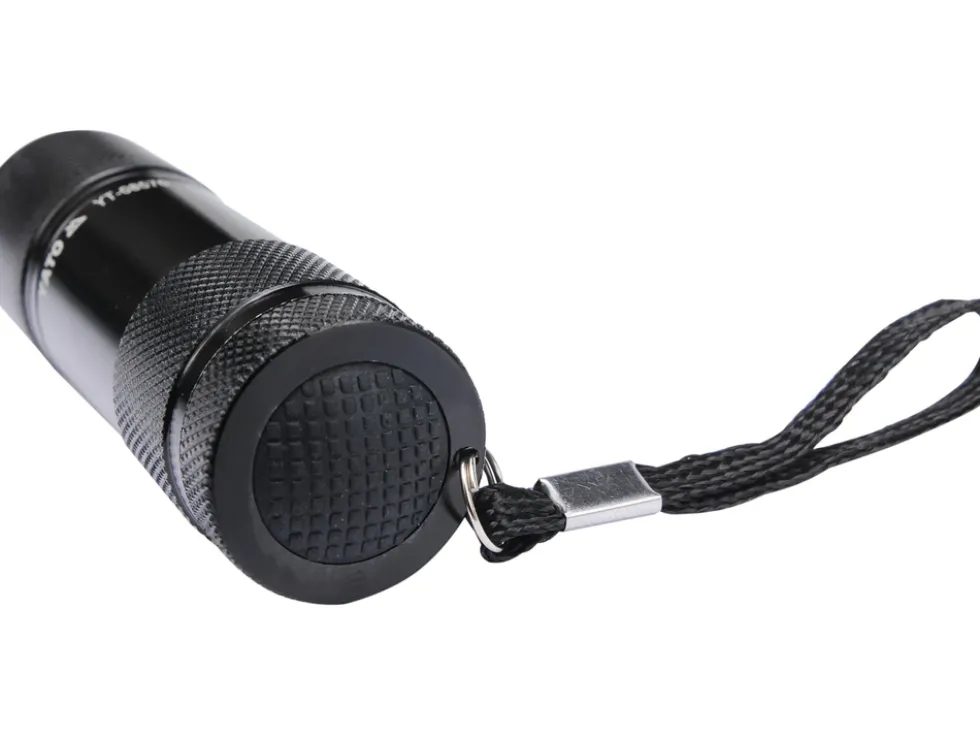 LATARKA ALUMINIOWA, 9 LED, CZARNA
