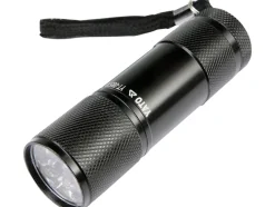 LATARKA ALUMINIOWA, 9 LED, CZARNA