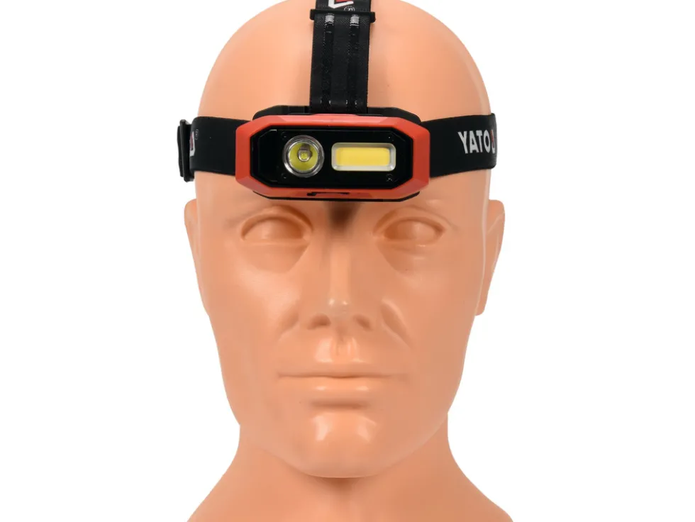 LATARKA CZOŁOWA 800LM, AKU, CZUJNIK RUCHU, LI-ION 3,7V 2200MAH, IP54, PŁYNNA REGULACJA ŚWIATŁA