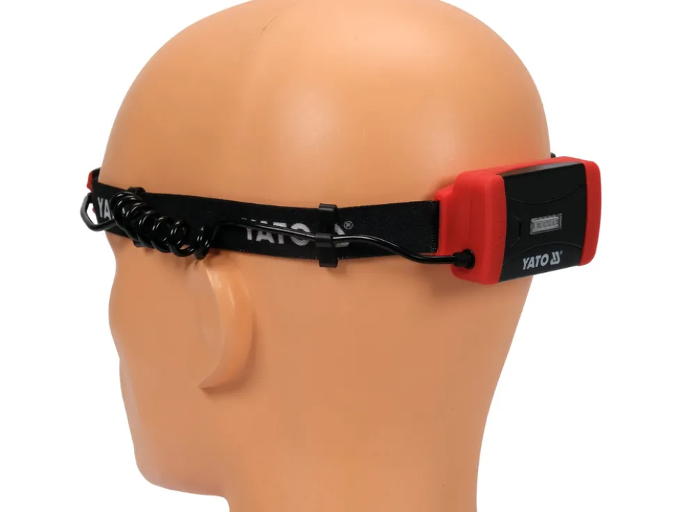 LATARKA CZOŁOWA 500LM, AKUMULATOROWA, LI-ION 3,7V 1000MAH, IP44, ŚWIATŁO BIAŁE, NIEBIESKIE I CZERWONE