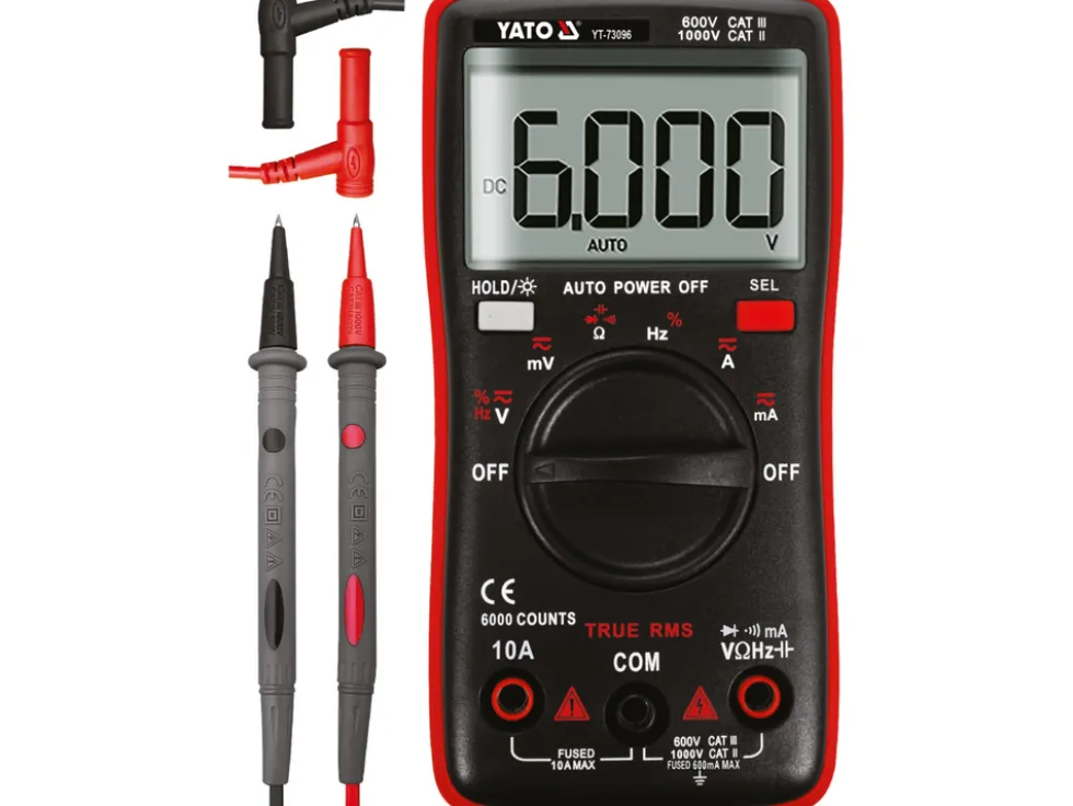 MIERNIK CYFROWY TRUE RMS Z AUTOMATYCZNYM ZAKRESEM LCD 6000