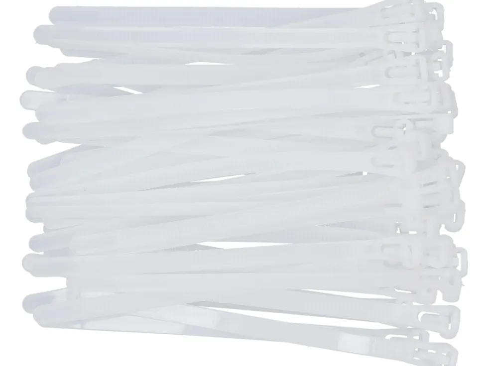 OPASKI PLASTIKOWE, ROZPINANE 7,6X150MM 50SZT. BIAŁ