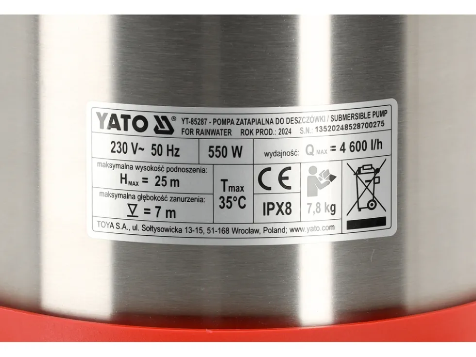 POMPA DO DESZCZÓWKI MULTI INOX 550 Z AUTO WYŁ.