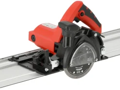 PRZECINARKA Z PROWADNICĄ 125MM 1400W DO GRESU, Z FUNKCJĄ FAZOWANIA PŁYTEK ORAZ PRZYŁĄCZEM DO ODKURZACZA