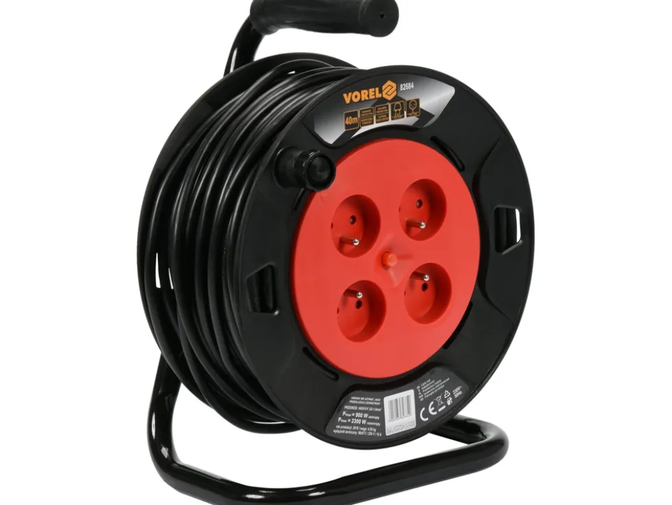 PRZEDŁUŻACZ BĘBNOWY, 4 GNIAZDA, 3X1MM2, 25M