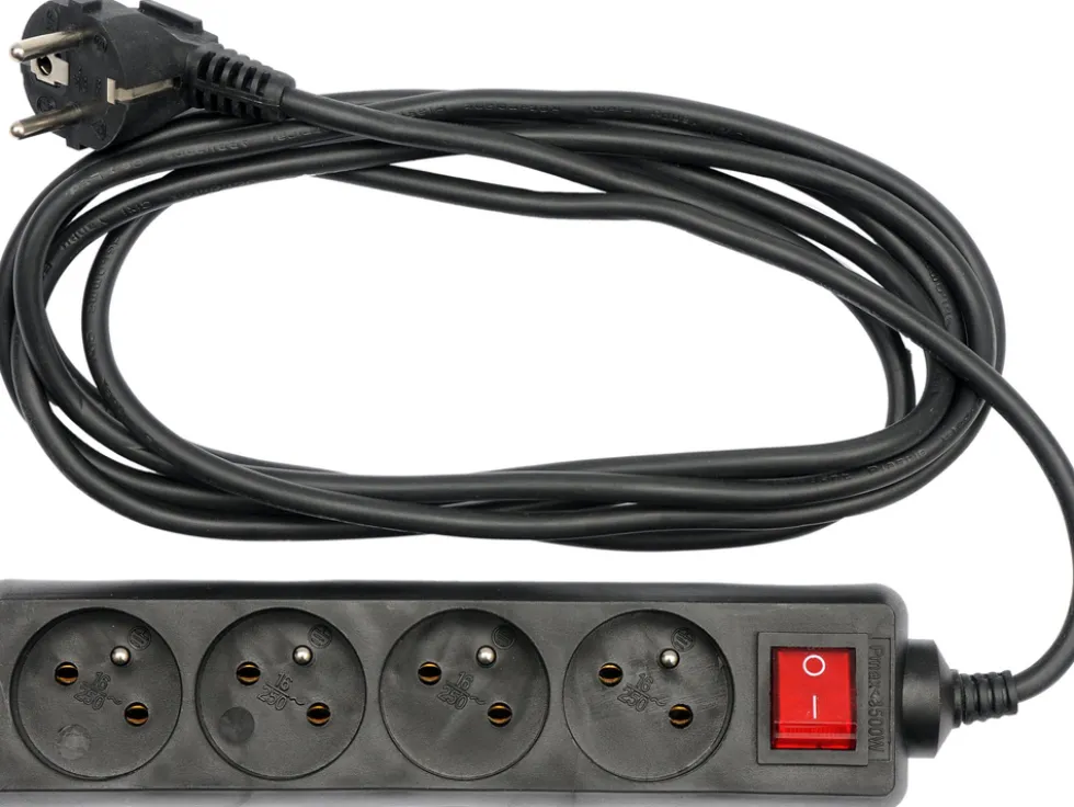 PRZEDŁUŻACZ ELEKTRYCZNY 4 GNIAZDA 3M Z WYŁ.
