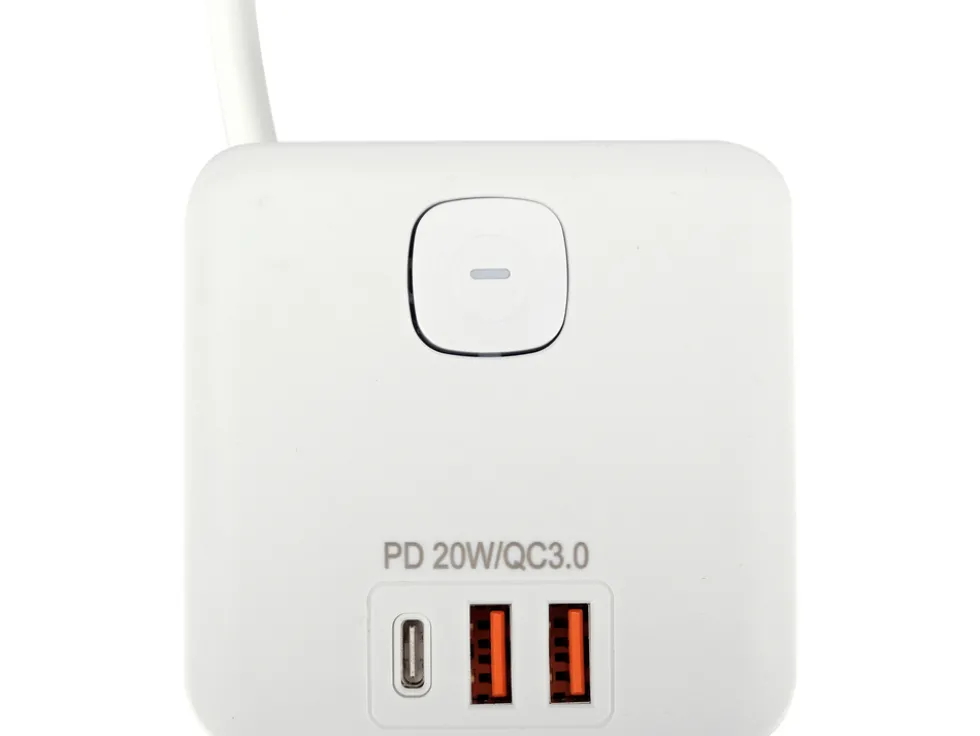 PRZEDŁUŻACZ KOSTKA Z USB 3 GNIAZDA Z/U 1,5M