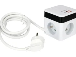PRZEDŁUŻACZ KOSTKA Z USB 3 GNIAZDA Z/U 1,5M