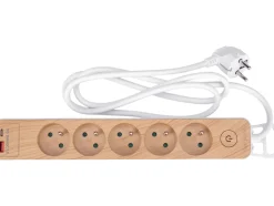 PRZEDŁUŻACZ Z USB LISTWA ZASILAJĄCA 5 GNIAZD Z/U 1,4M IMITACJA DREWNA