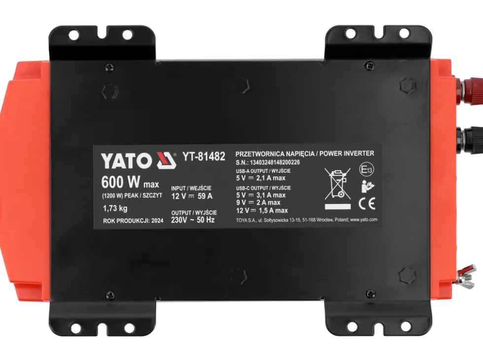 PRZETWORNICA NAPIĘCIA 12/230V 600W CZYSTY SINUS