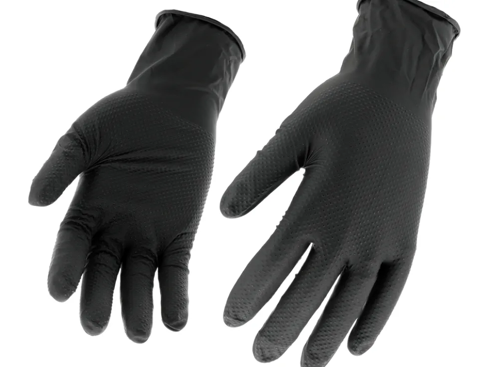 RĘKAWICE NITRYLOWE MOCNE TEKSTURA DIAMENTU 50 SZT ROZM. 2XL (11)