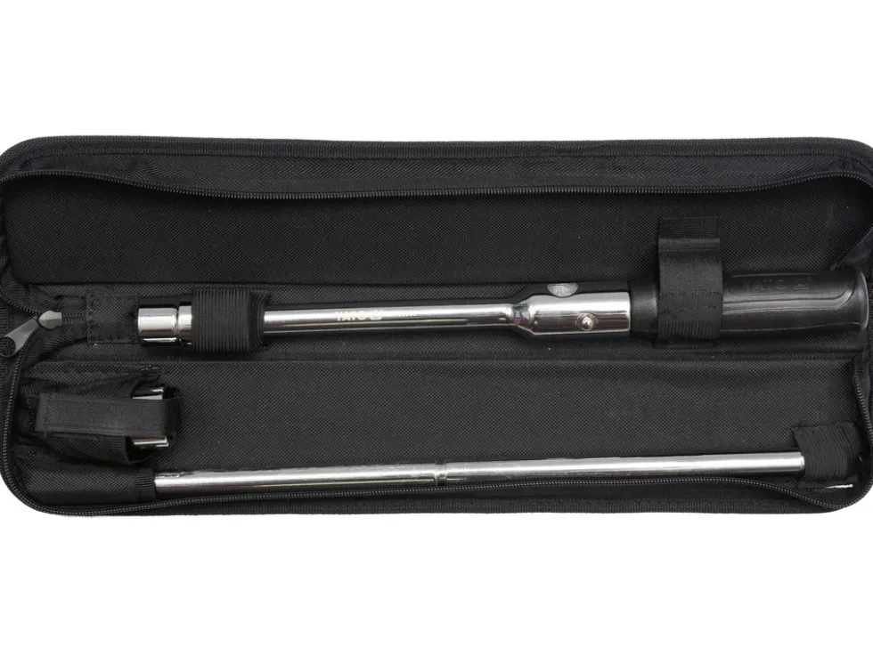 SKŁADANY KLUCZ DO KOŁ SAMOCHODOWYCH W ETUI. NASADKI 17MM, 19MM, 21MM, 23MM