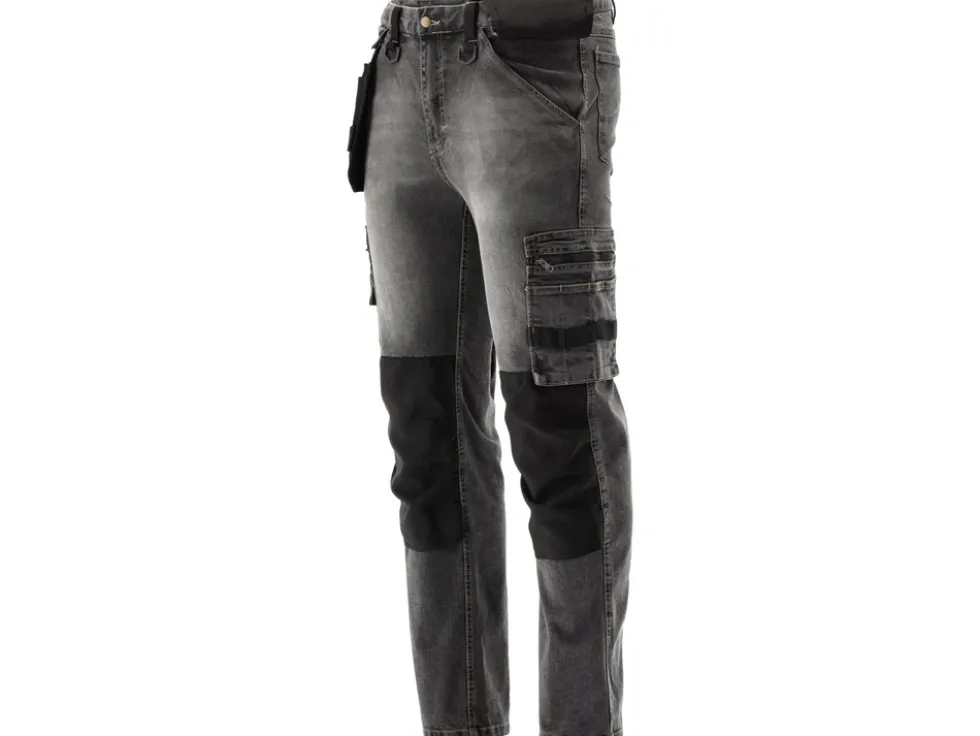 SPODNIE ROBOCZE MONTERSKIE STRETCH JEANS STEEL GREY ROZM. L/XL