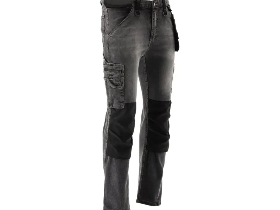 SPODNIE ROBOCZE MONTERSKIE STRETCH JEANS STEEL GREY ROZM. L/XL