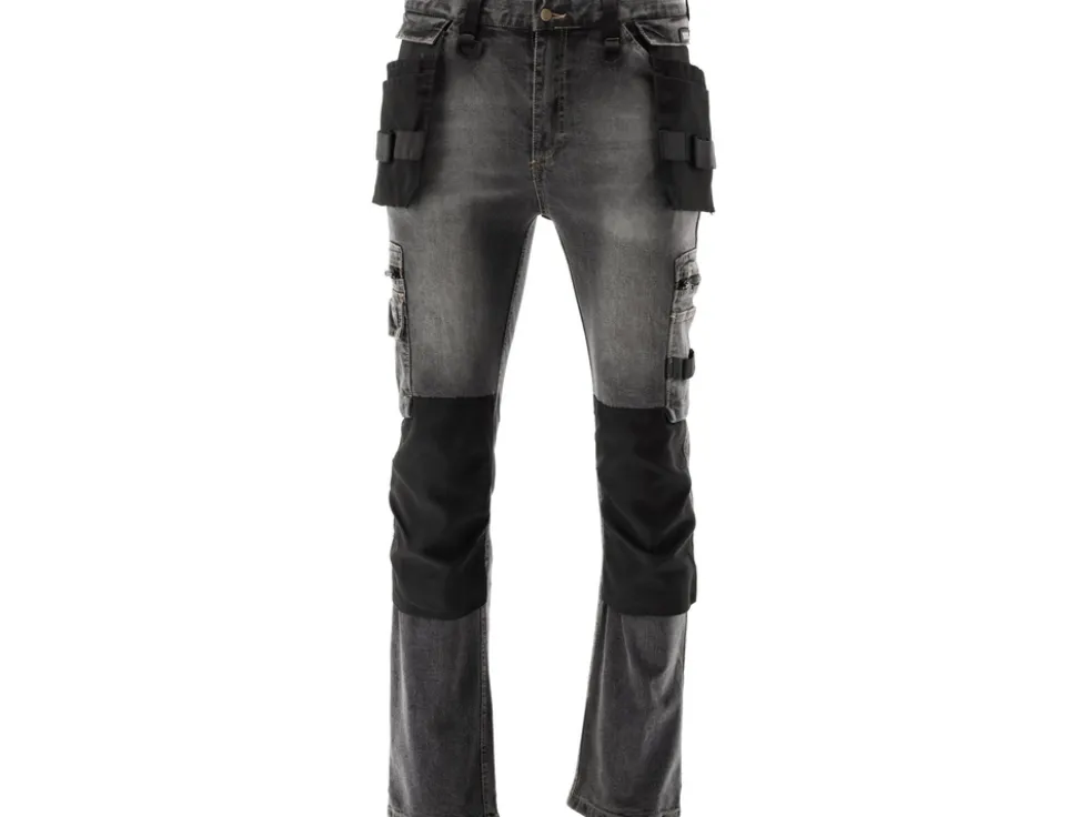 SPODNIE ROBOCZE MONTERSKIE STRETCH JEANS STEEL GREY ROZM. L/XL