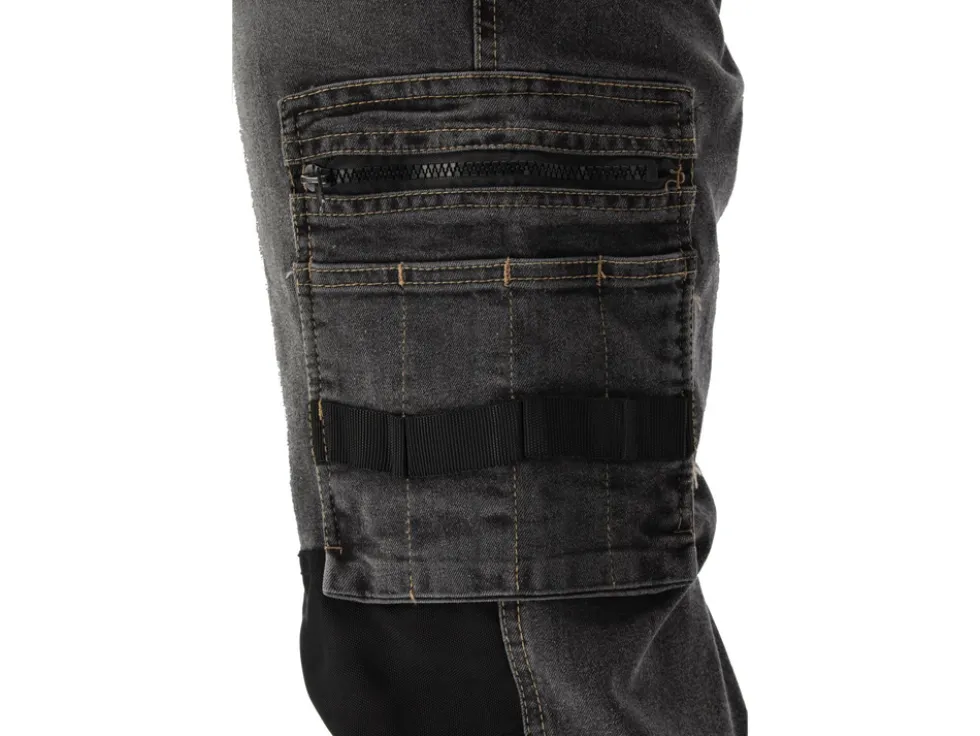 SPODNIE ROBOCZE MONTERSKIE STRETCH JEANS STEEL GREY ROZM. L/XL