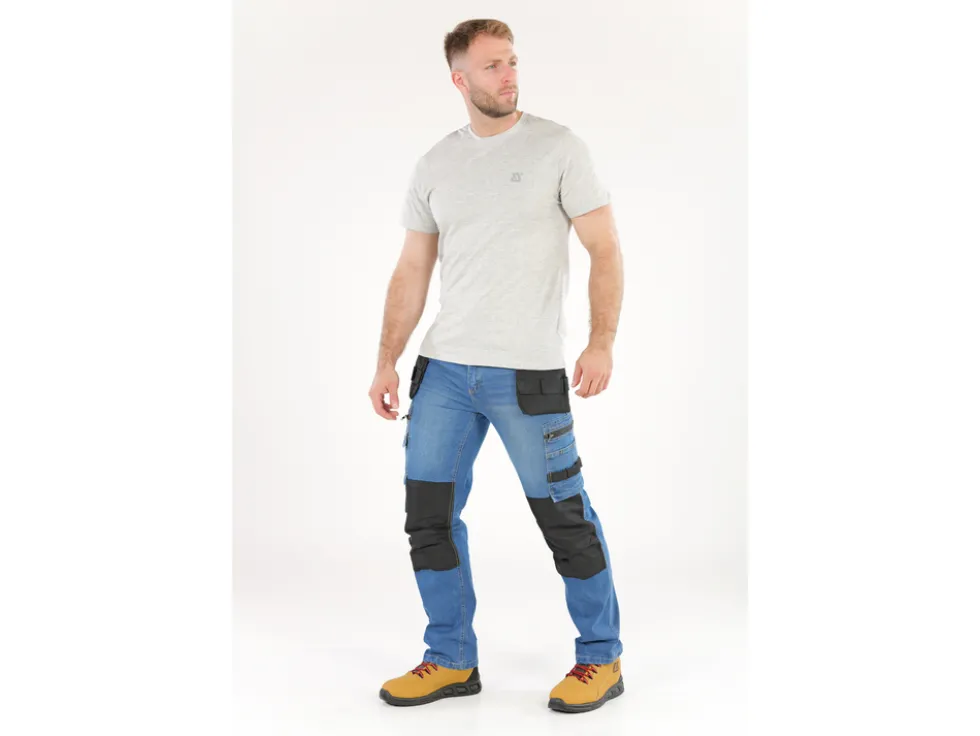SPODNIE ROBOCZE MONTERSKIE STRETCH JEANS DARK BLUE ROZM. XL