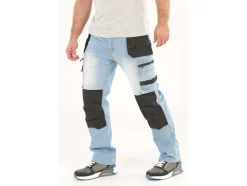 SPODNIE ROBOCZE MONTERSKIE STRETCH JEANS LIGHT BLUE ROZM. XL