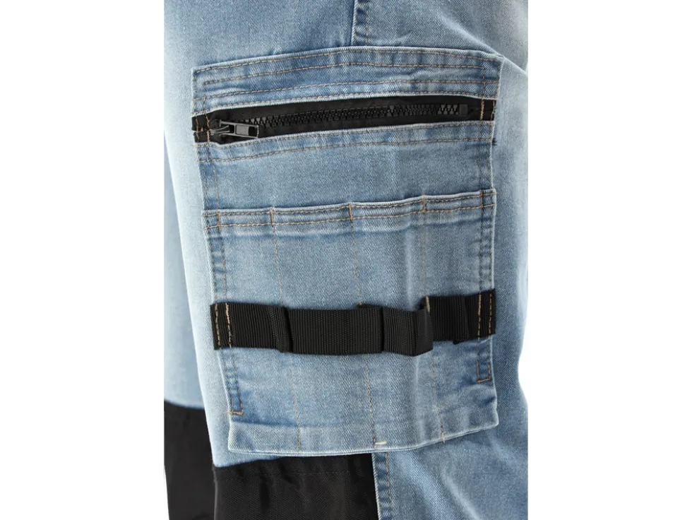SPODNIE ROBOCZE MONTERSKIE STRETCH JEANS LIGHT BLUE ROZM. XL