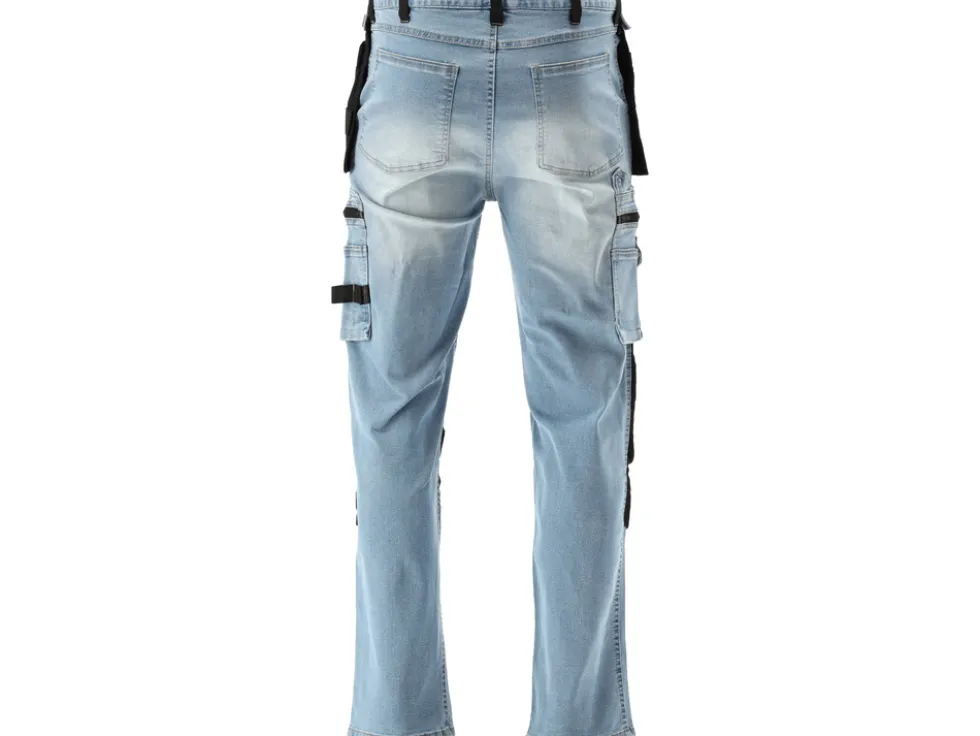 SPODNIE ROBOCZE MONTERSKIE STRETCH JEANS LIGHT BLUE ROZM. L/XL