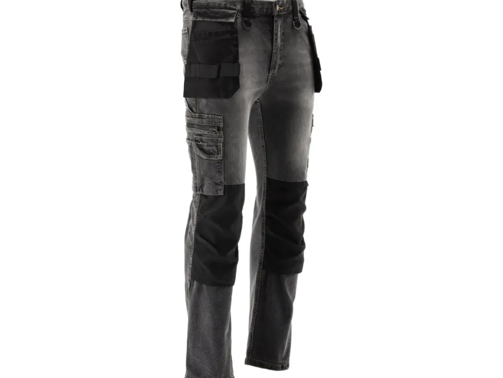 SPODNIE ROBOCZE MONTERSKIE STRETCH JEANS STEEL GREY ROZM. 2XL