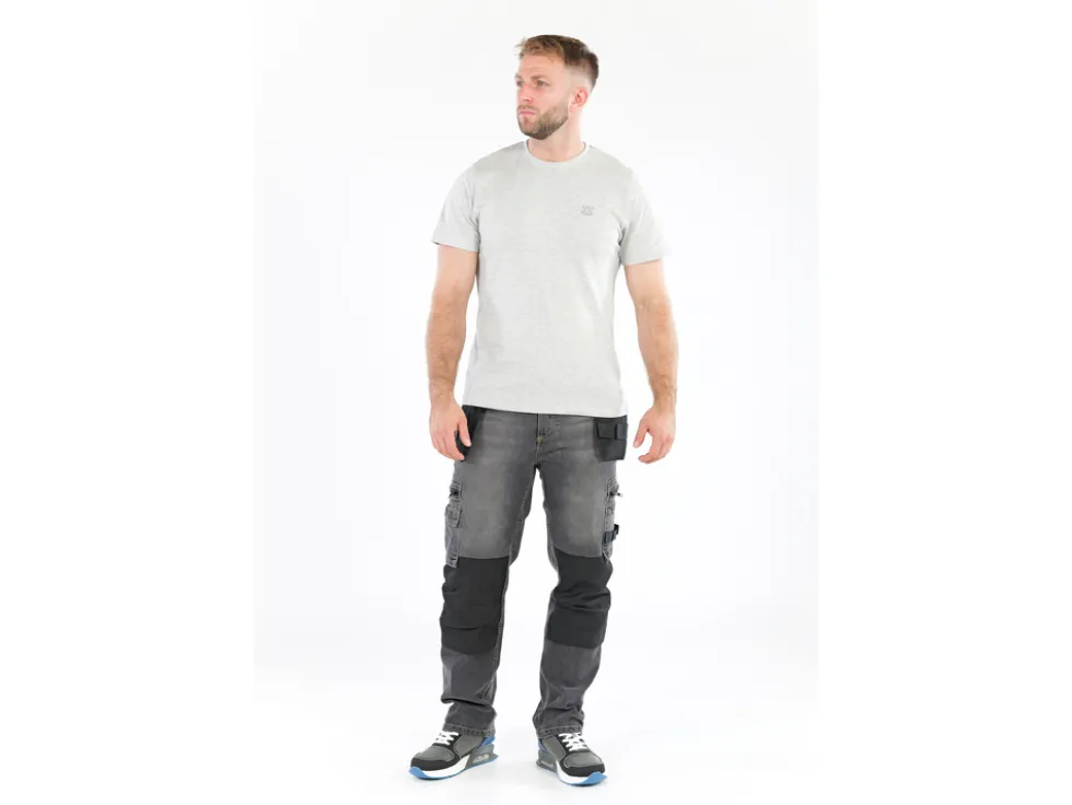 SPODNIE ROBOCZE MONTERSKIE STRETCH JEANS STEEL GREY ROZM. 2XL