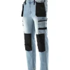 SPODNIE ROBOCZE MONTERSKIE STRETCH JEANS LIGHT BLUE ROZM. M