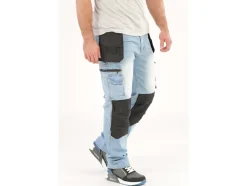 SPODNIE ROBOCZE MONTERSKIE STRETCH JEANS LIGHT BLUE ROZM. L