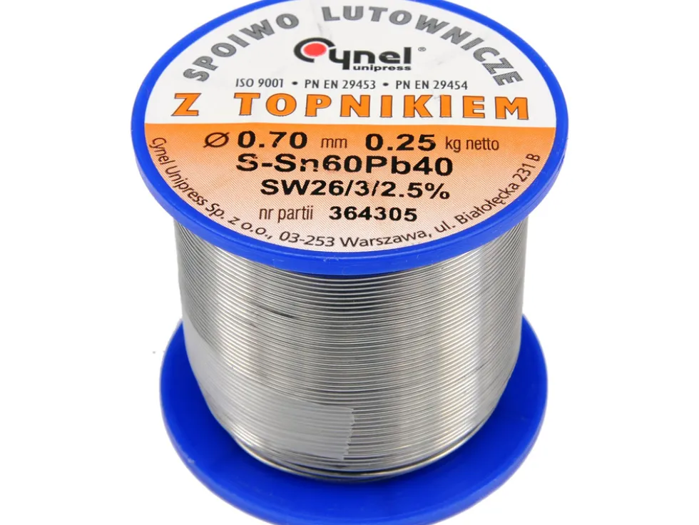SPOIWO LUTOWNICZE SN60PB40 0,7/250