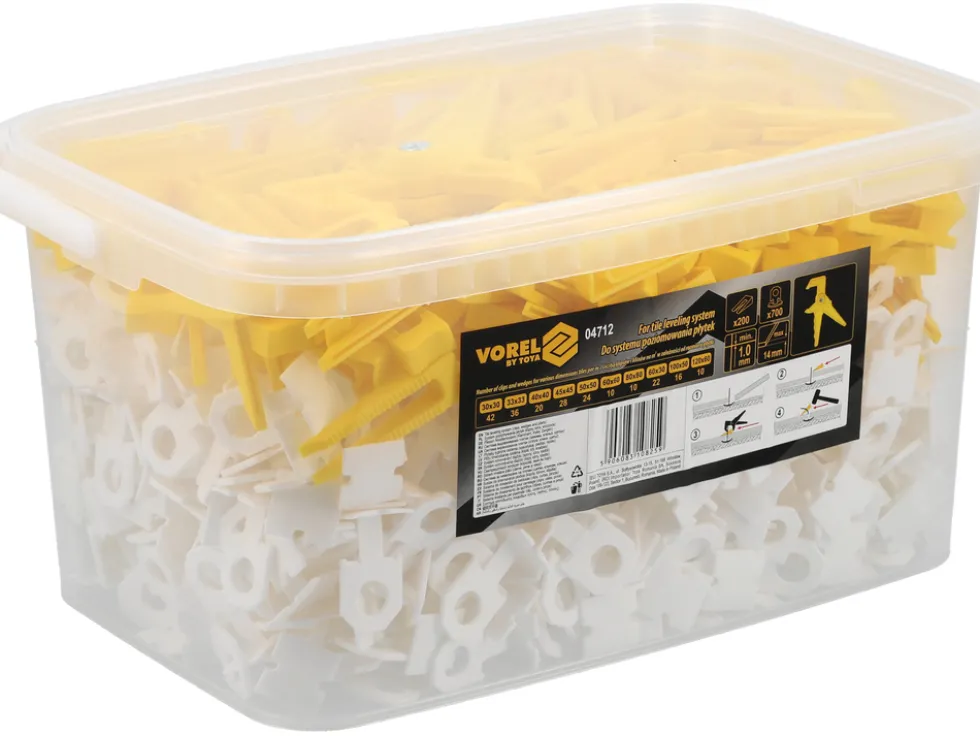 SYSTEM POZIOMOWANIA PŁYTEK 1MM 700+200+SZCZYPCE