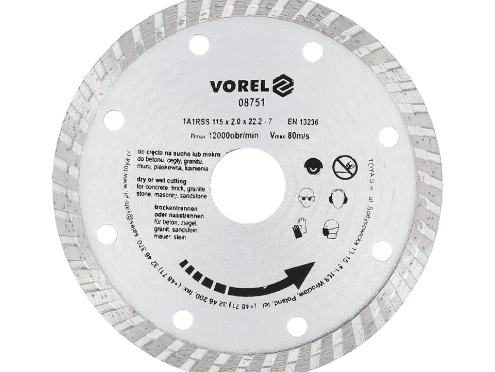 TARCZA DIAMENTOWA 115 MM, SEGMENT TURBO