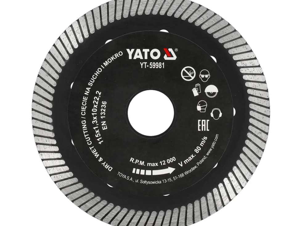 TARCZA DIAMENTOWA TURBO 115MM DO CIĘCIA GRESU