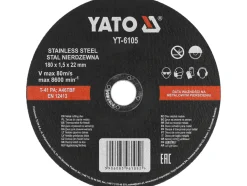 TARCZA DO CIĘCIA STALI NIERDZEWNEJ 180X1,5X22 MM