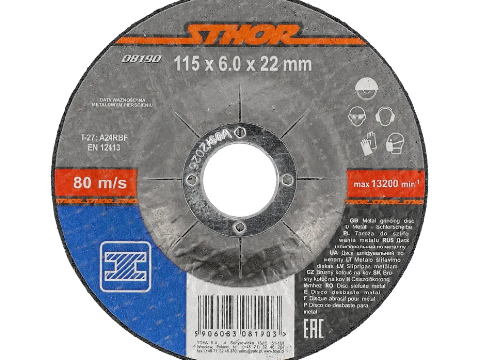 TARCZA DO SZLIFOWANIA METALU 115 X 6,0 X 22 MM