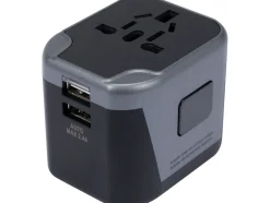 UNIWERSALNY ADAPTER PODRÓŻNY DO PONAD 150 KRAJÓW Z ŁADOWARKĄ 2 X USB 5V/2,4A