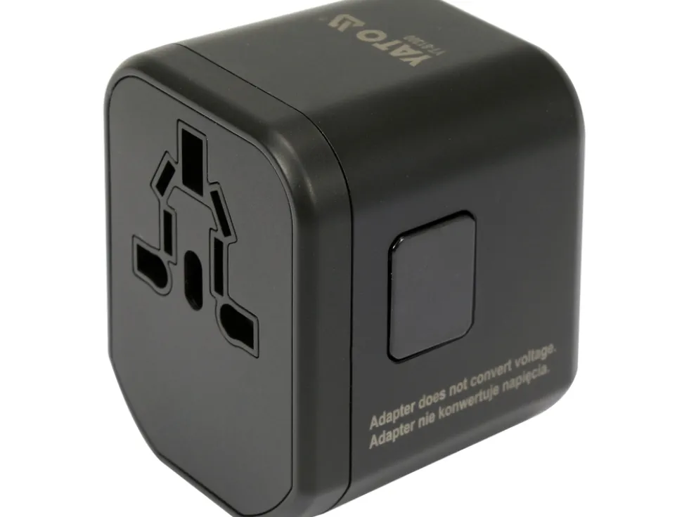 UNIWERSALNY ADAPTER PODRÓŻNY DO PONAD 150 KRAJÓW Z SZYBKĄ ŁADOWARKĄ USB Q.C. 3.0, 20W