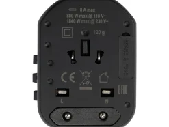 UNIWERSALNY ADAPTER PODRÓŻNY DO PONAD 150 KRAJÓW Z SZYBKĄ ŁADOWARKĄ USB Q.C. 3.0, 20W