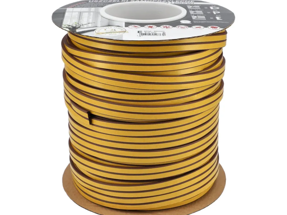 USZCZELKA DO OKIEN I DRZWI, EPDM, TYP E, BRĄZ, 150M