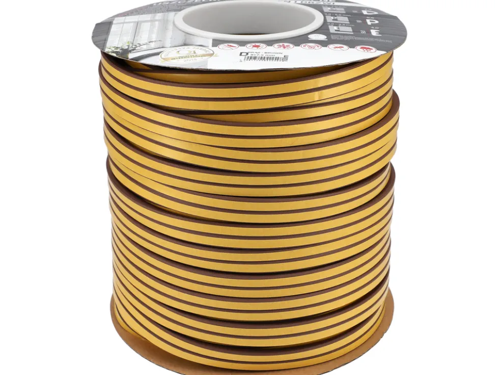 USZCZELKA DO OKIEN I DRZWI, EPDM, TYP D, BRĄZ, 100M