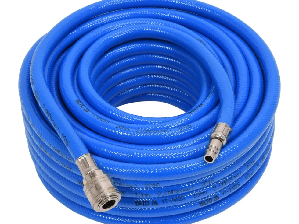 WĄŻ PNEUMATYCZNY ZBROJONY PVC 10MM X 20M Z SZYBKOZŁĄCZAMI
