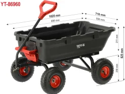 WÓZEK OGRODOWY Z WYWROTKĄ XL 350KG KOŁA 10
