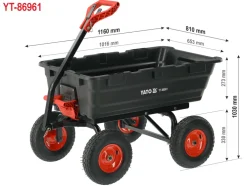 WÓZEK OGRODOWY Z WYWROTKĄ XXL 550KG KOŁA 13
