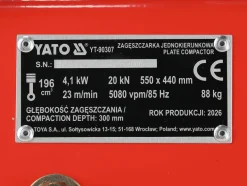 ZAGĘSZCZARKA JEDNOKIERUNKOWA 90 KG, SILNIK LONCIN G200F