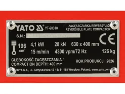 ZAGĘSZCZARKA REWERSYJNA 125KG SILNIK LONCIN G200F