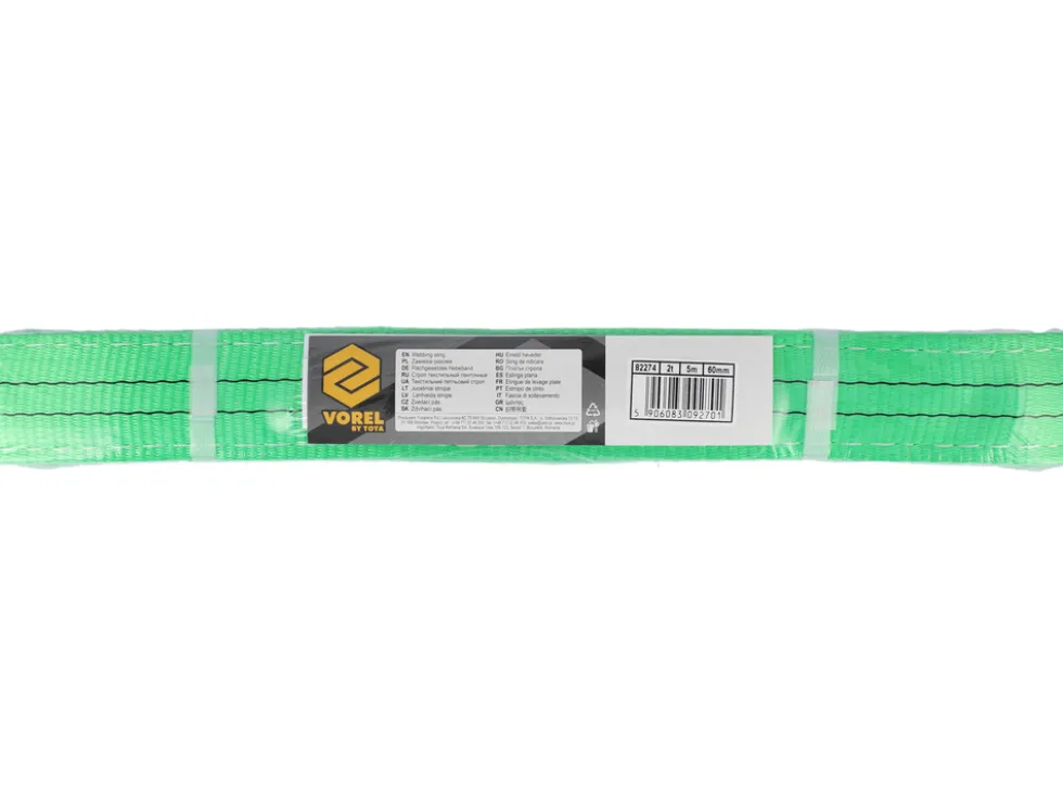 ZAWIESIE PASOWE, TEKSTYLNE 2T, 5M, 60MM DWUWARSTWOWE, PĘTLOWE