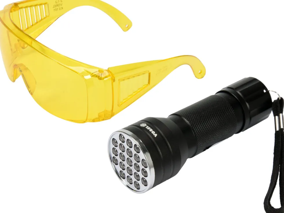 ZESTAW LATARKA UV 21 LED I OKULARY