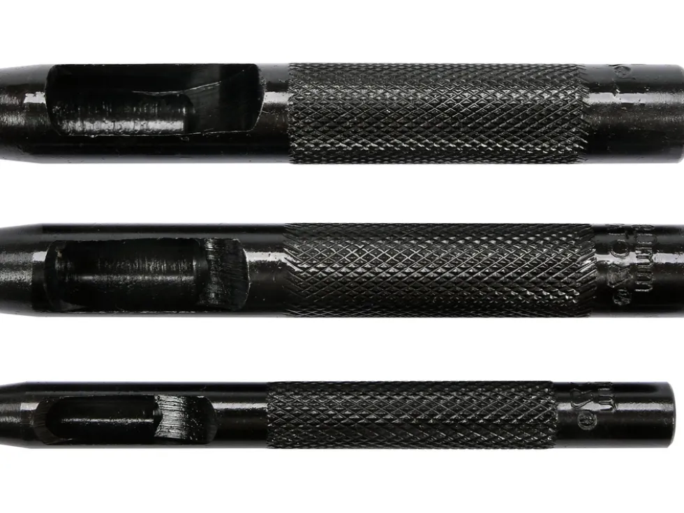 ZESTAW PRZECINAKÓW RURKOWYCH DO SKÓRY GUMY, KARTONU, TEKSTYLIÓW, 3 SZT., ROZMIARY: 6, 8, 10 MM
