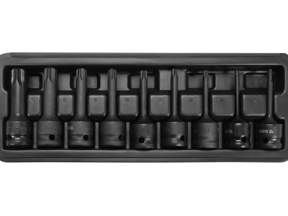 ZESTAW 9 SZT UDAROWYCH KLUCZY TRZPIENIOWYCH TORX 1/2"