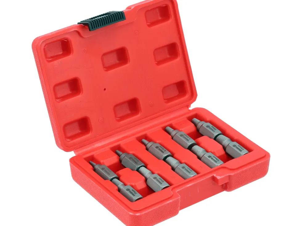 ZESTAW WYKRĘTAKÓW DO USZKODZONYCH ŚRUB WEWNĘTRZNYCH HEX, TORX, SPLINE, 10 E